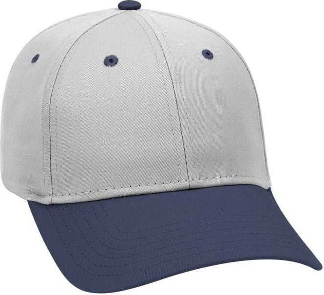 OTTO 19-536 Cotton Twill Low Profile Pro Style Cap with 6 Embroidered Eyelets - Navy Gray Gray - HIT a Double - 1