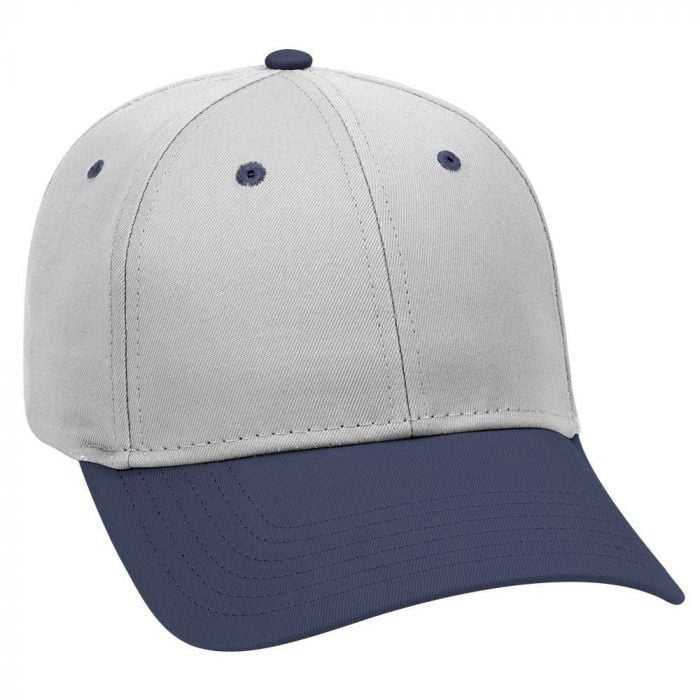 OTTO 19-536 Cotton Twill Low Profile Pro Style Cap with 6 Embroidered Eyelets - Navy Gray Gray - HIT a Double - 1