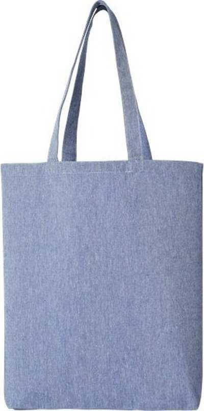 OAD OAD106R Midweight Recycled Gusseted Tote - Heather Medium Blue - HIT a Double - 1