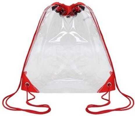 OAD OAD5007 Clear Drawstring Pack - Red - HIT a Double - 1