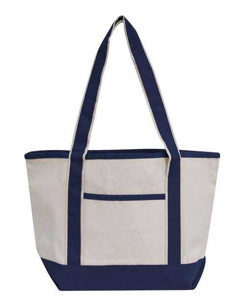 Oad OAD102 Promotional Heavyweight Medium Tote Bag - Natural Navy - HIT a Double