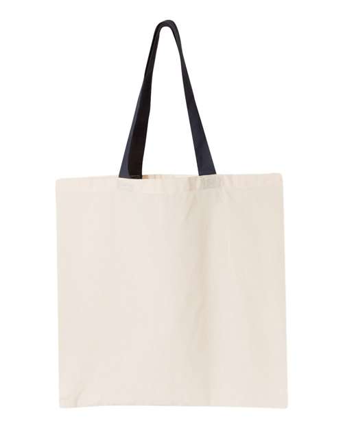 Oad OAD105 Contrast-Color Handle Tote - Natural Navy - HIT a Double