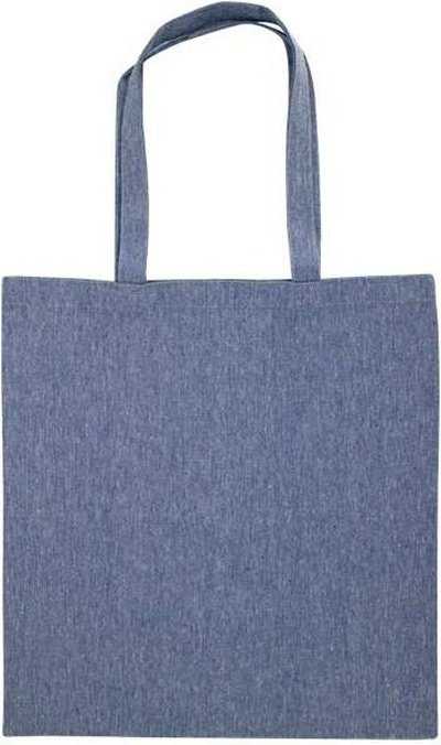 Oad OAD113R Midweight Recycled Tote Bag - Heather Medium Blue" - "HIT a Double