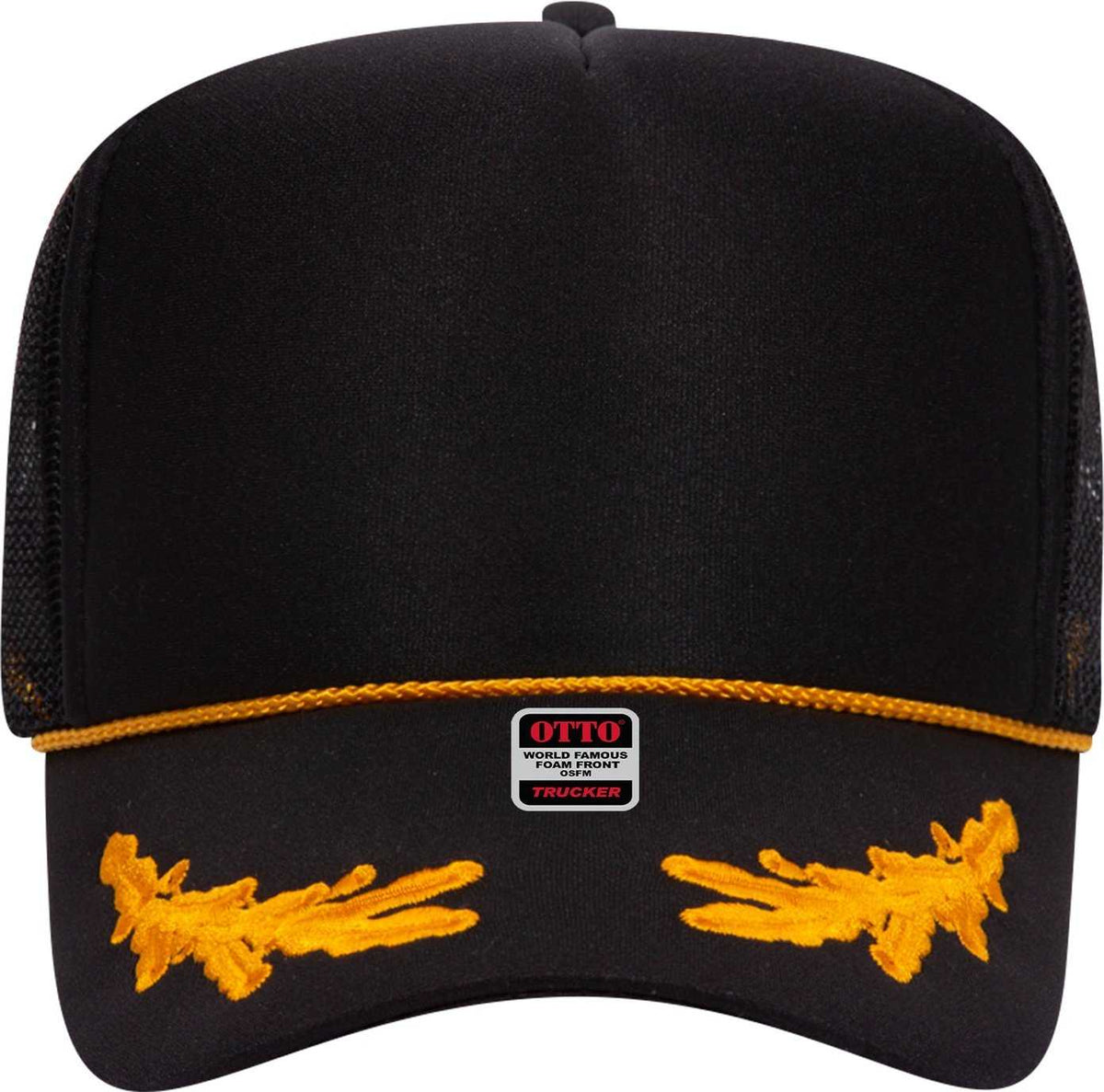 Otto 39-165 Cap 5 Panel High Crown Mesh Back Trucker Hat - 003G - Blk/Gld - HIT a Double - 2