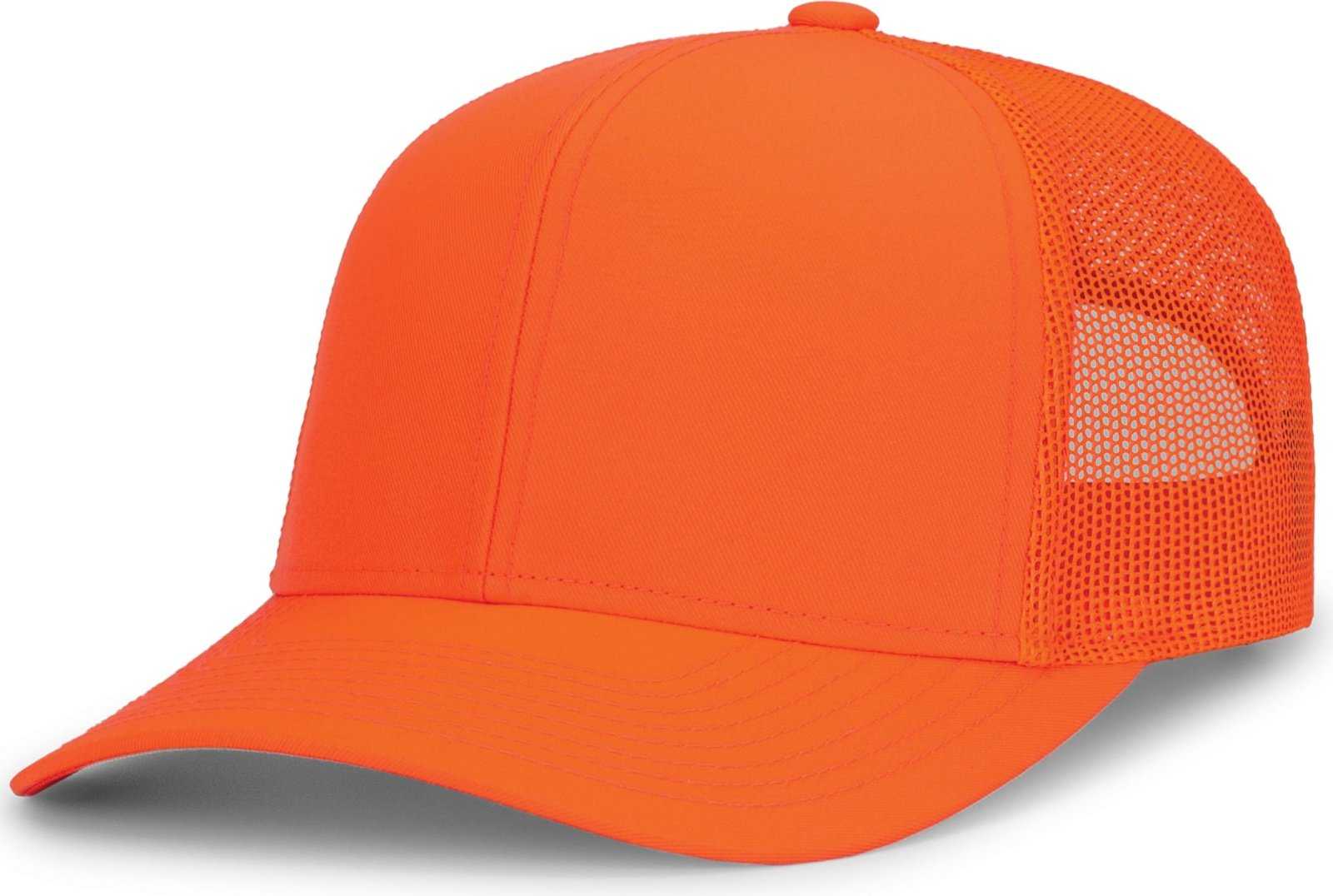 Pacific Headwear 104C Trucker Snapback Cap - Blaze Orange - HIT a Double - 1