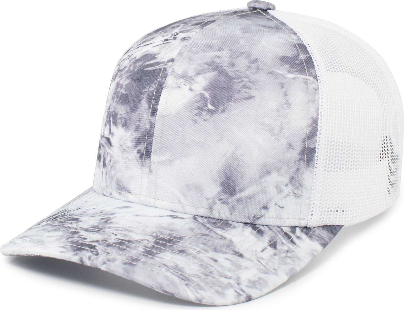 Pacific Headwear 107C Mossy Oak Trucker Snapback - Wakeform Hailstone White - HIT a Double