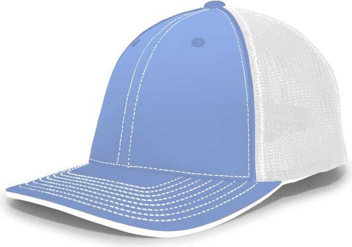 Pacific Headwear 404F Trucker Flexfit Cap - Columbia Blue White - HIT a Double