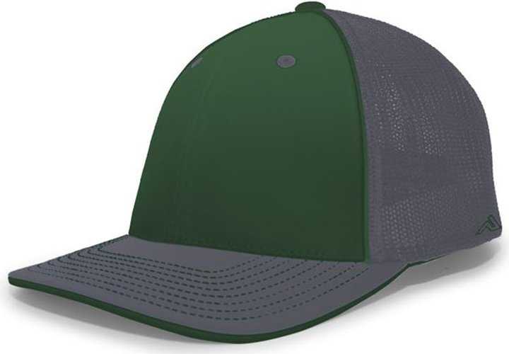 Pacific Headwear 404F Trucker Flexfit Cap - Dark Green Graphite Graphite - HIT a Double