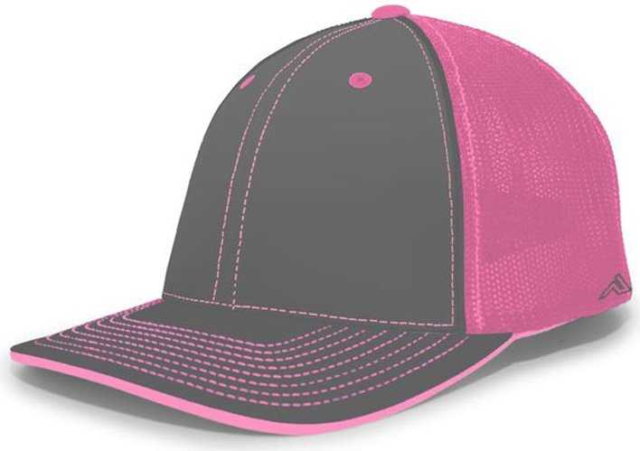 Pacific Headwear 404F Trucker Flexfit Cap - Graphite Pink Graphite - HIT a Double