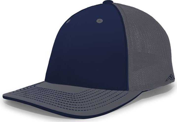 Pacific Headwear 404F Trucker Flexfit Cap - Navy Graphite Graphite - HIT a Double