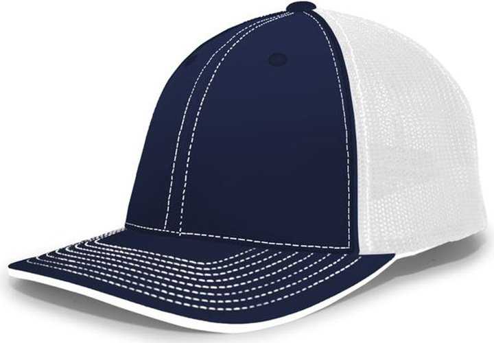 Pacific Headwear 404F Trucker Flexfit Cap - Navy White - HIT a Double