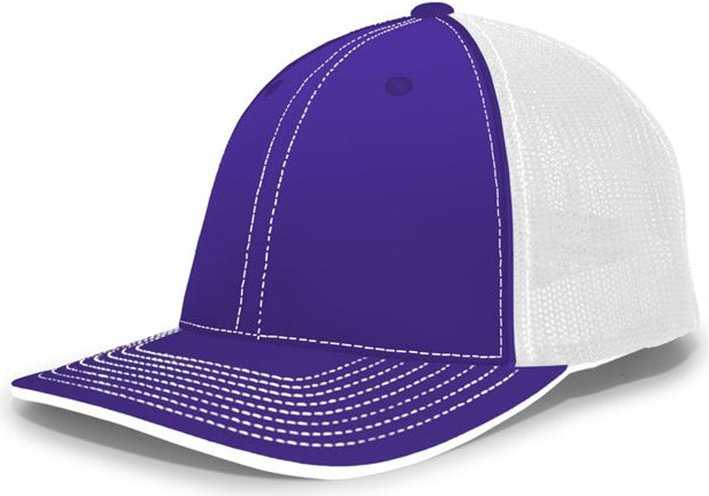 Pacific Headwear 404F Trucker Flexfit Cap - Purple White - HIT a Double