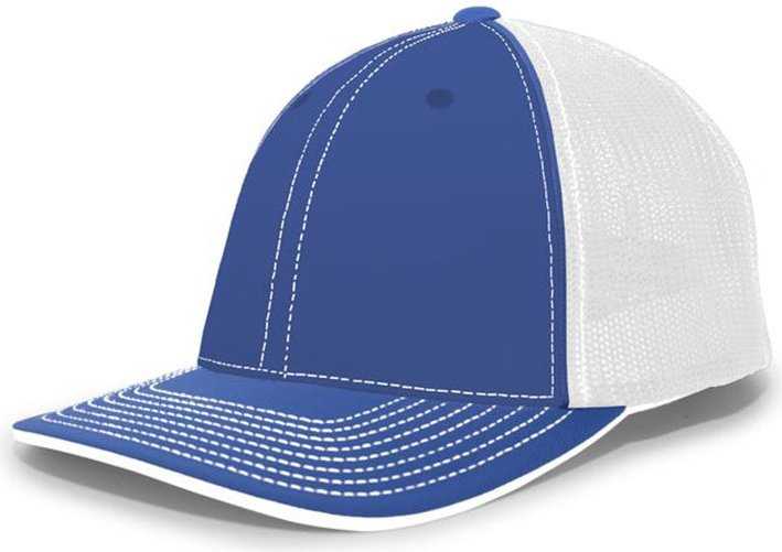 Pacific Headwear 404F Trucker Flexfit Cap - Royal White Royal - HIT a Double