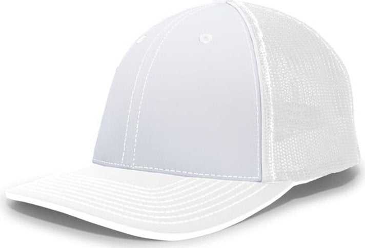 Pacific Headwear 404F Trucker Flexfit Cap - White - HIT a Double