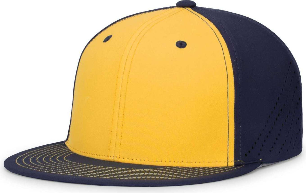 Pacific Headwear ES471 Premium Lightweight Perforated Pacflex Coolcore Cap - Gold Navy Navy - HIT a Double