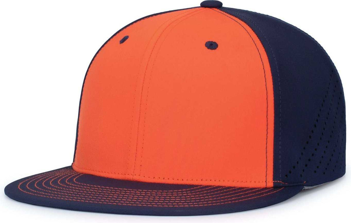 Pacific Headwear ES471 Premium Lightweight Perforated Pacflex Coolcore Cap - Orange Navy Navy - HIT a Double