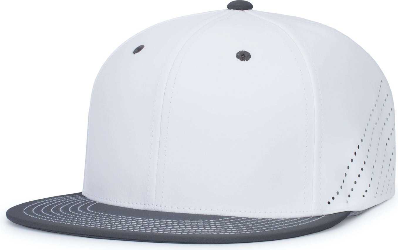 Pacific Headwear ES471 Premium Lightweight Perforated Pacflex Coolcore Cap - White Graphite - HIT a Double