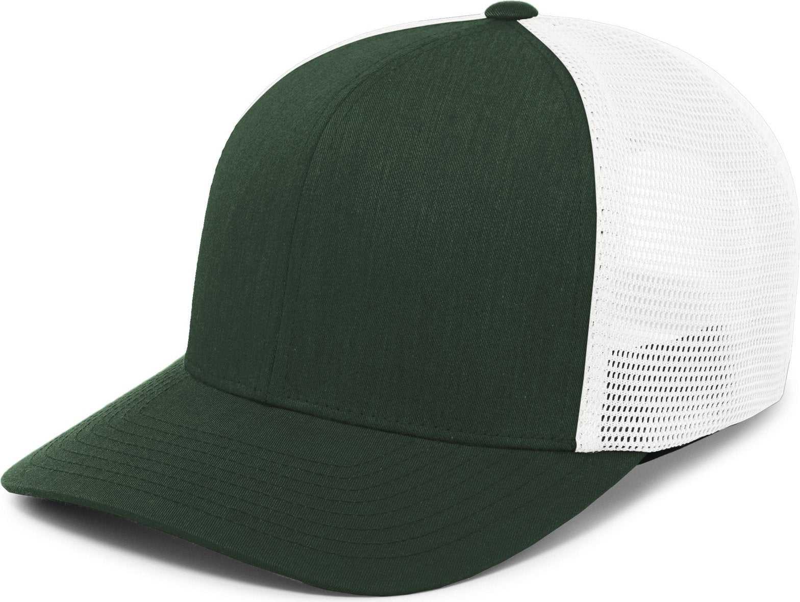 Pacific Headwear P151 Trucker Pacflex Snapback Cap - Dark Green White Dark Green - HIT a Double