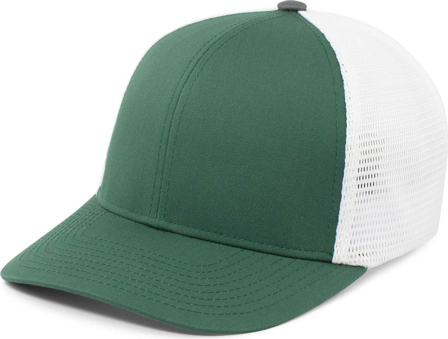 Pacific Headwear P401 Fusion Trucker Cap - Dark Green White Dark Green - HIT a Double