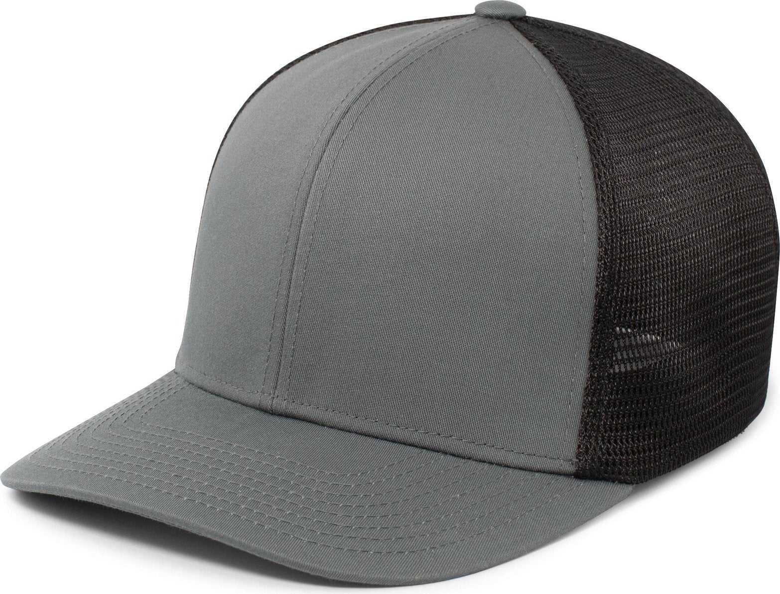 Pacific Headwear P401 Fusion Trucker Cap - Graphite Black Graphite - HIT a Double