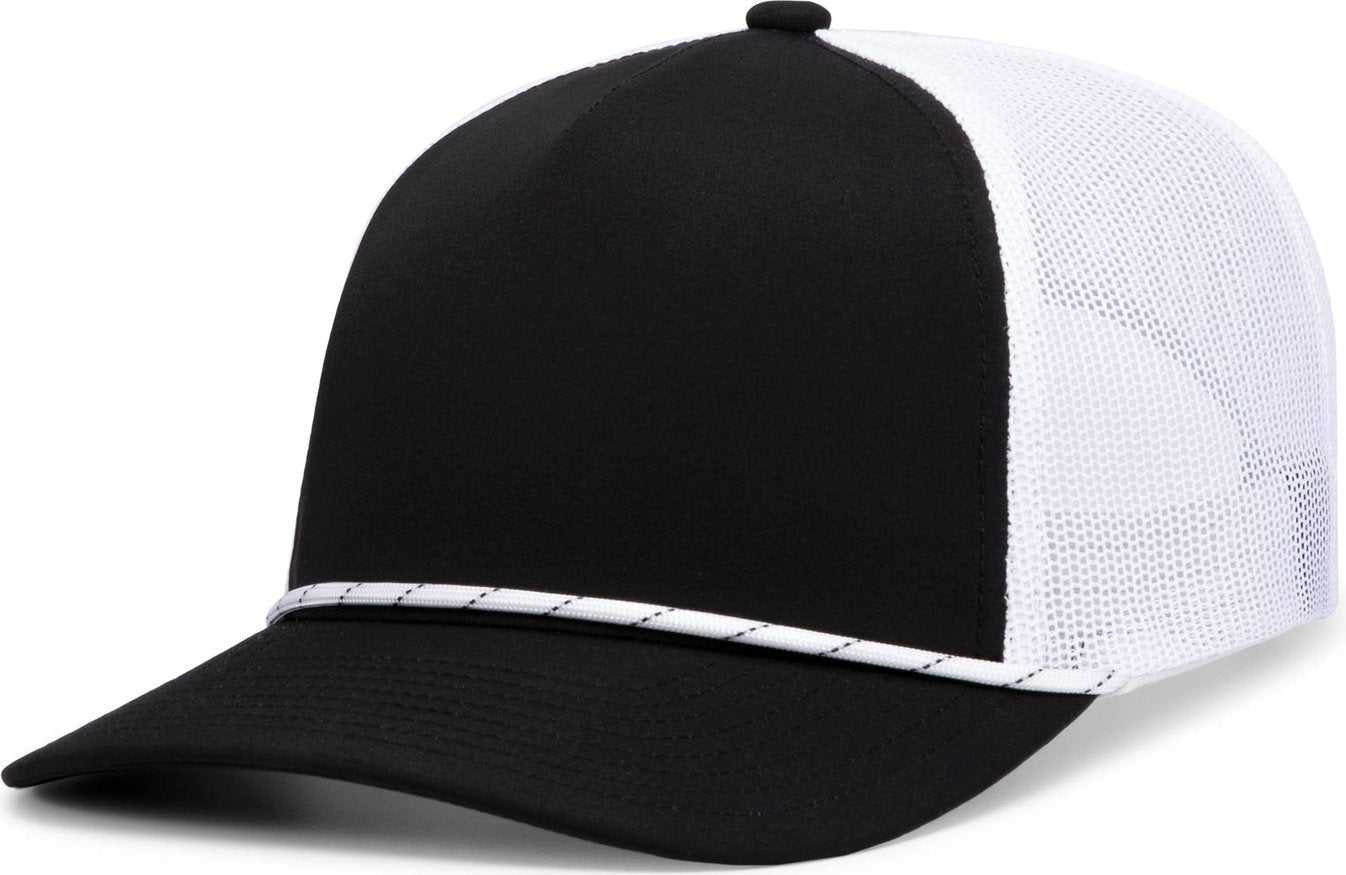Pacific Headwear P423 Weekender Trucker Cap - Black White Black - HIT a Double