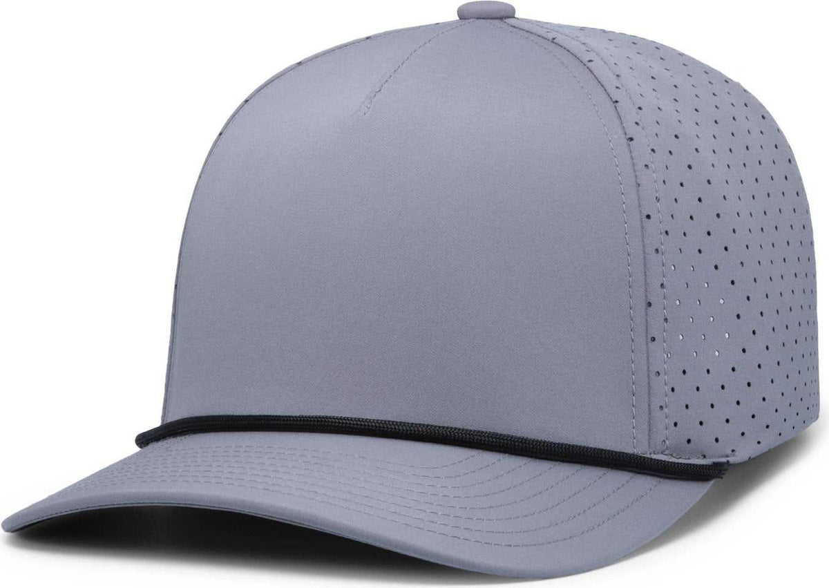 Pacific Headwear P424 Weekender  Perforated Snapback Cap - Graphite Black - HIT a Double