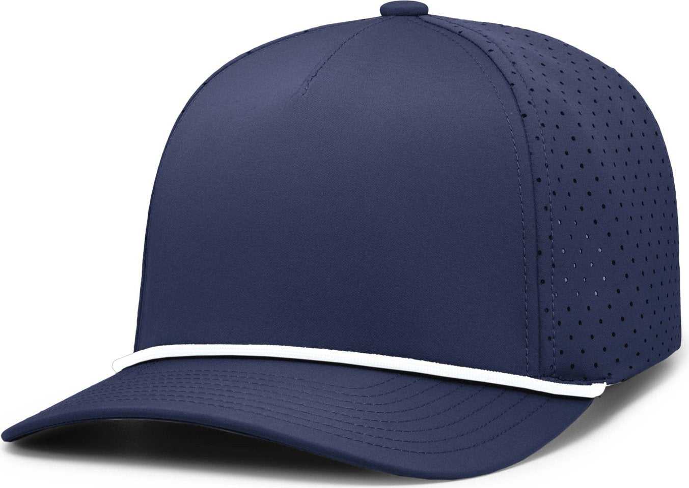 Pacific Headwear P424 Weekender  Perforated Snapback Cap - Navy White - HIT a Double
