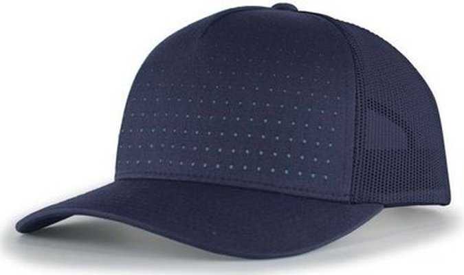 Pacific 105P Perforated 5-Panel Trucker Snapback Cap - Navy - HIT a Double