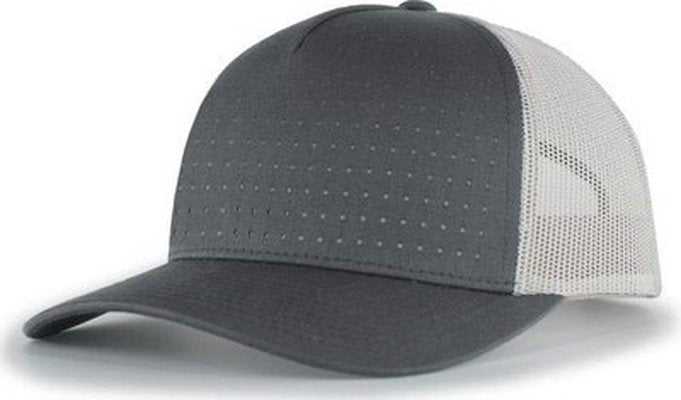 Pacific 105P Perforated 5-Panel Trucker Snapback Cap - Graphite Silver Graphite - HIT a Double