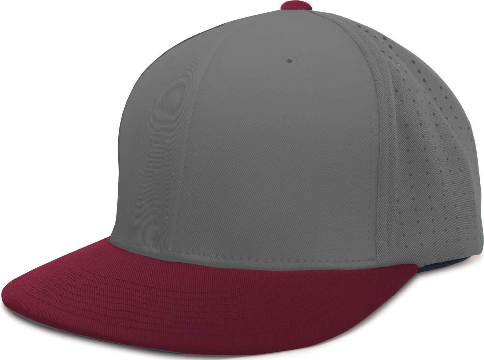 Pacific ES474 Perforated F3 Performance Flexfit Cap - Graphite Maroon - HIT a Double