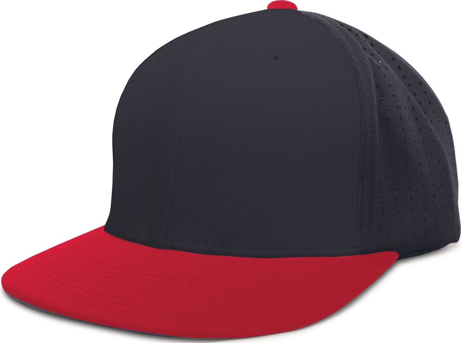 Pacific ES474 Perforated F3 Performance Flexfit Cap - Navy Red - HIT a Double