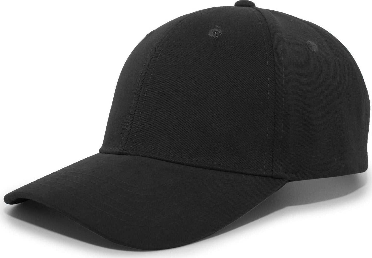Pacific Headwear 101C Brushed Cotton Hook-and-Loop Cap - Black - HIT a Double