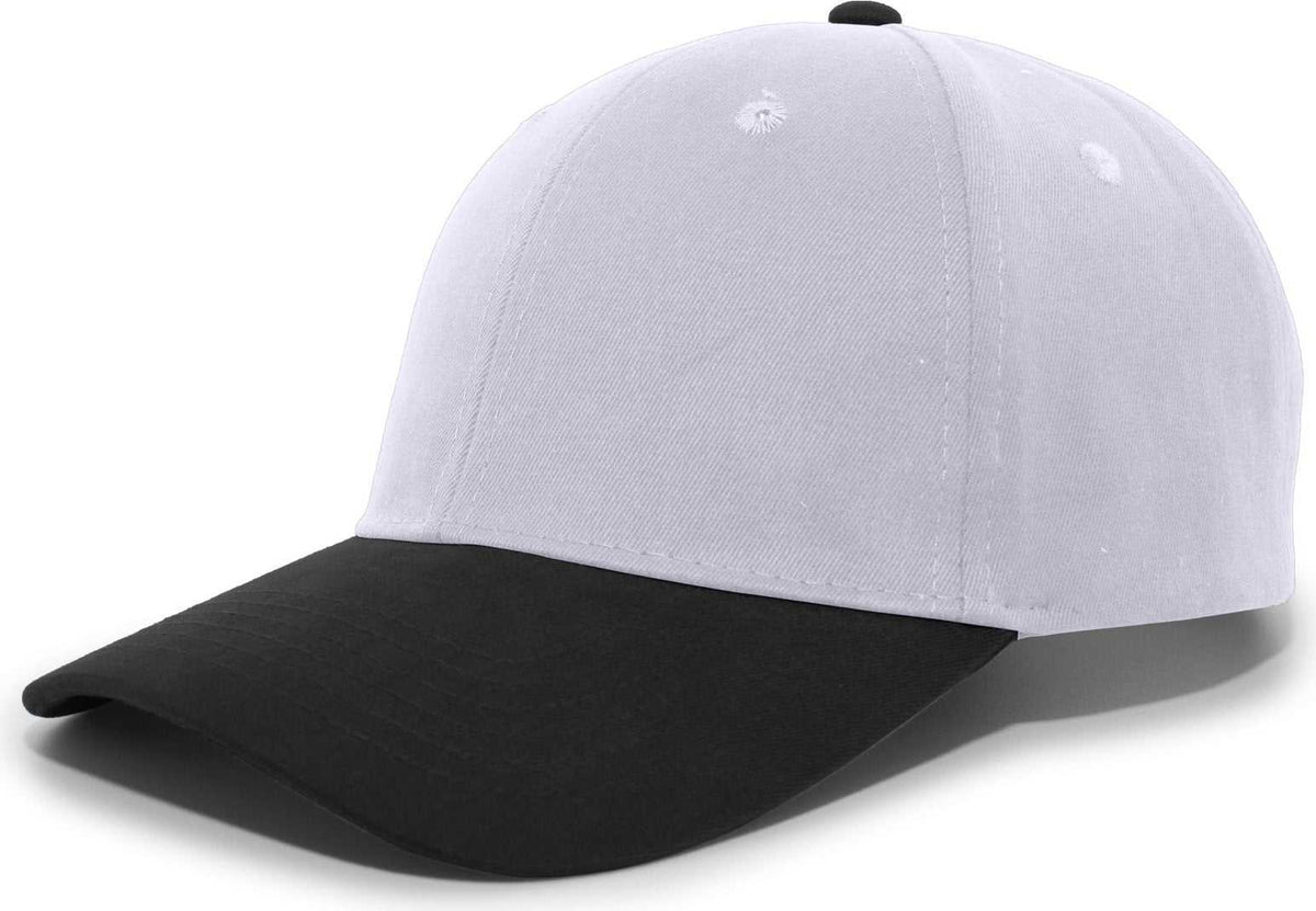 Pacific Headwear 101C Brushed Cotton Hook-and-Loop Cap - Silver Black - HIT a Double