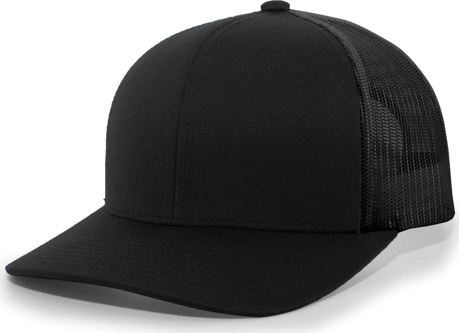 Pacific Headwear 104C Trucker Snapback Cap - Black Black - HIT a Double