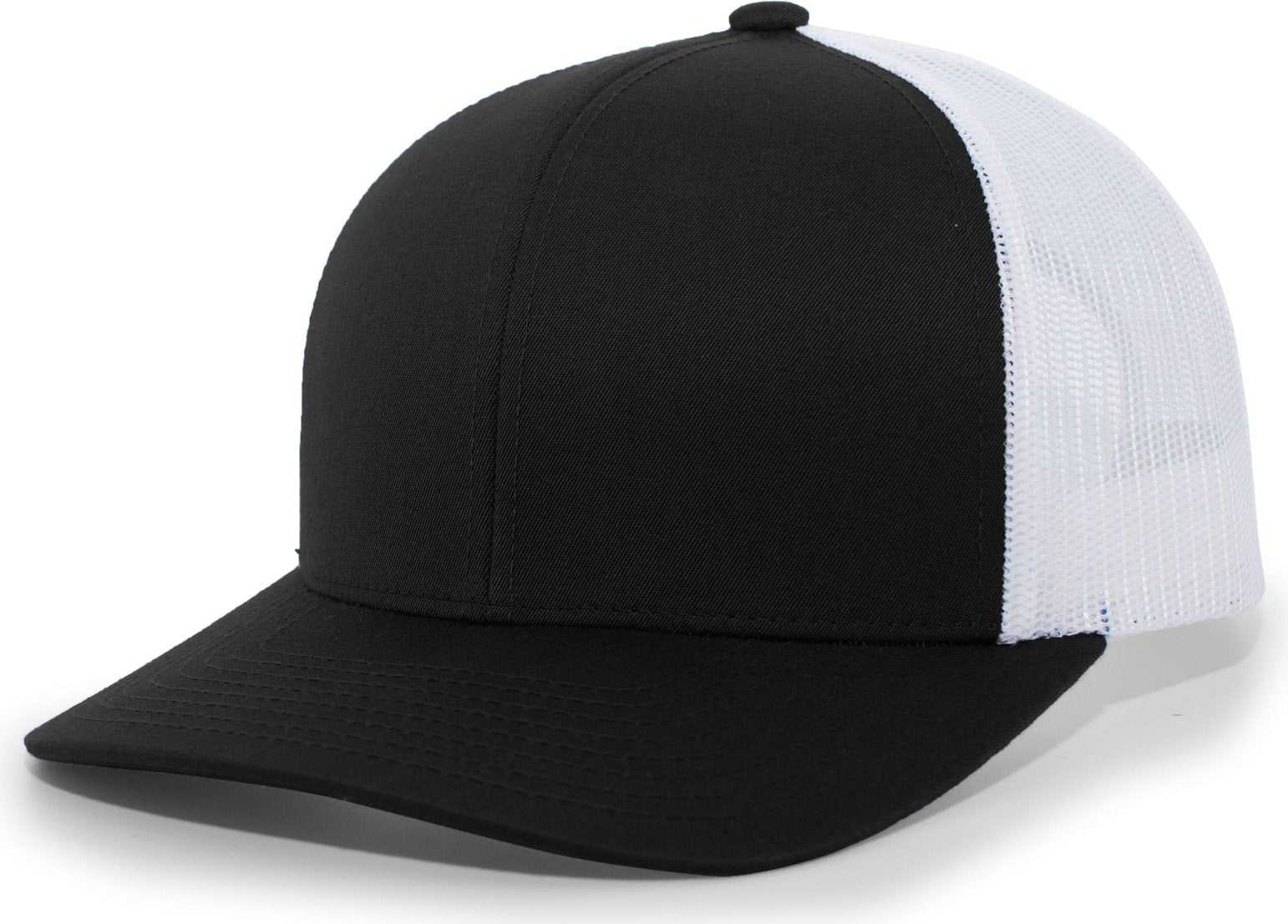 Pacific Headwear 104C Trucker Snapback Cap - Black White - HIT a Double