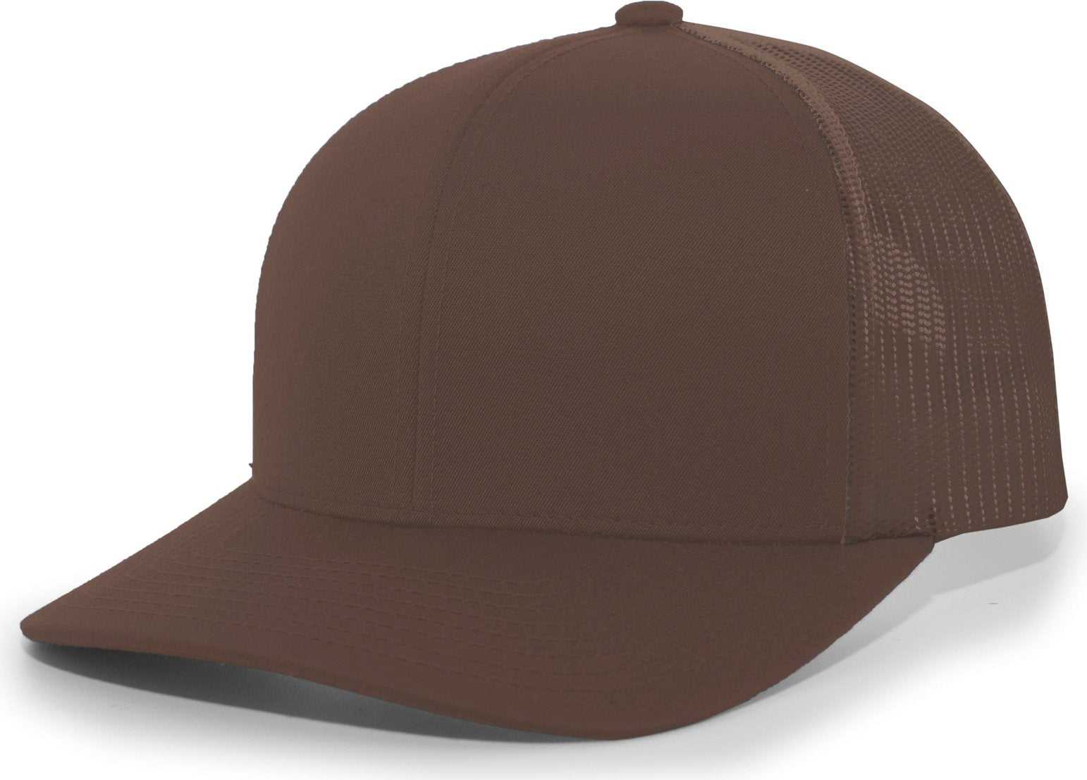 Pacific Headwear 104C Trucker Snapback Cap - Brown Brown - HIT a Double