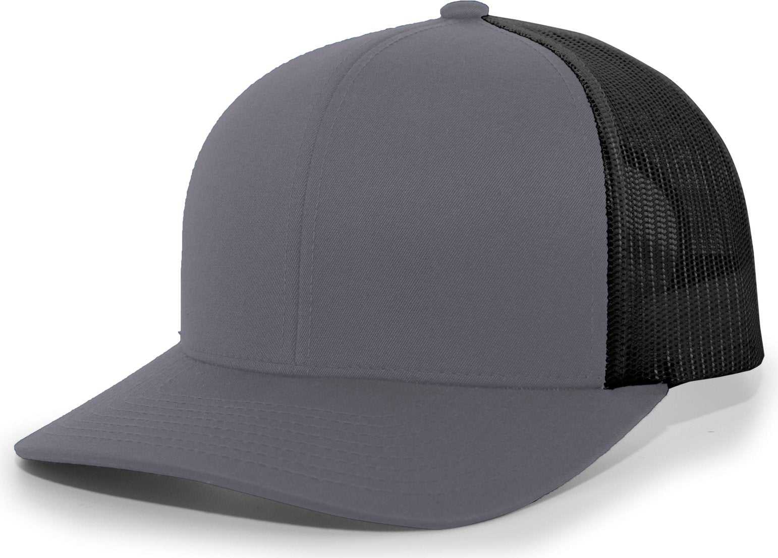 Pacific Headwear 104C Trucker Snapback Cap - Graphite Black - HIT a Double