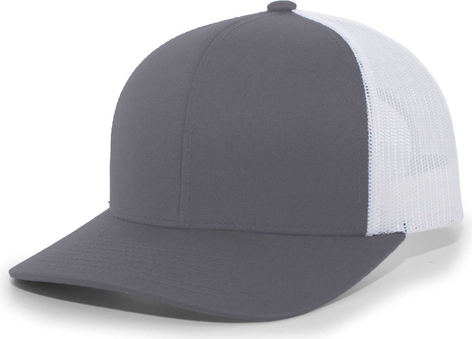 Pacific Headwear 104C Trucker Snapback Cap - Graphite White - HIT a Double