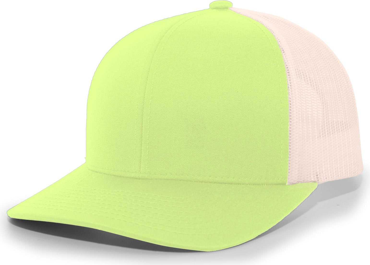 Pacific Headwear 104C Trucker Snapback Cap - Green Glow Beige - HIT a Double