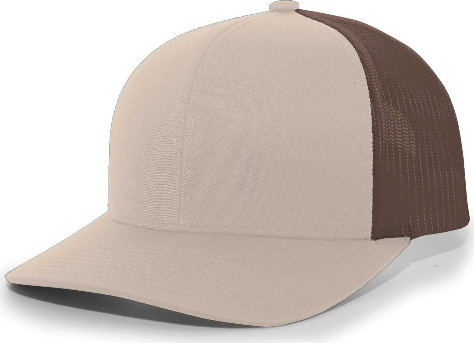 Pacific Headwear 104C Trucker Snapback Cap - Khaki Brown - HIT a Double
