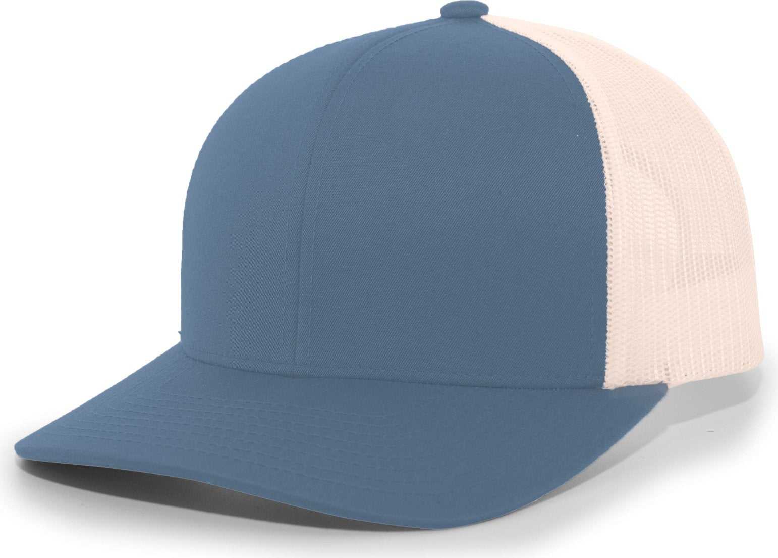 Pacific Headwear 104C Trucker Snapback Cap - Ocean Blue Beige - HIT a Double