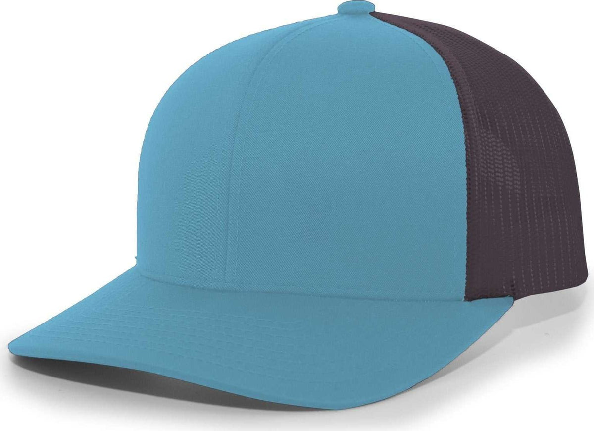 Pacific Headwear 104C Trucker Snapback Cap - Panther Teal Charcoal - HIT a Double