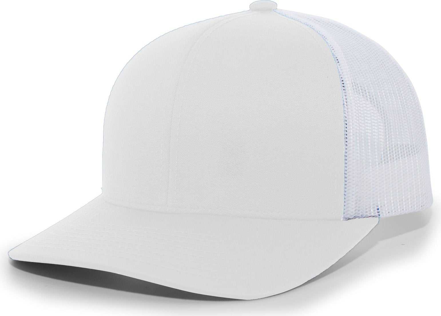 Pacific Headwear 104C Trucker Snapback Cap - Silver White - HIT a Double