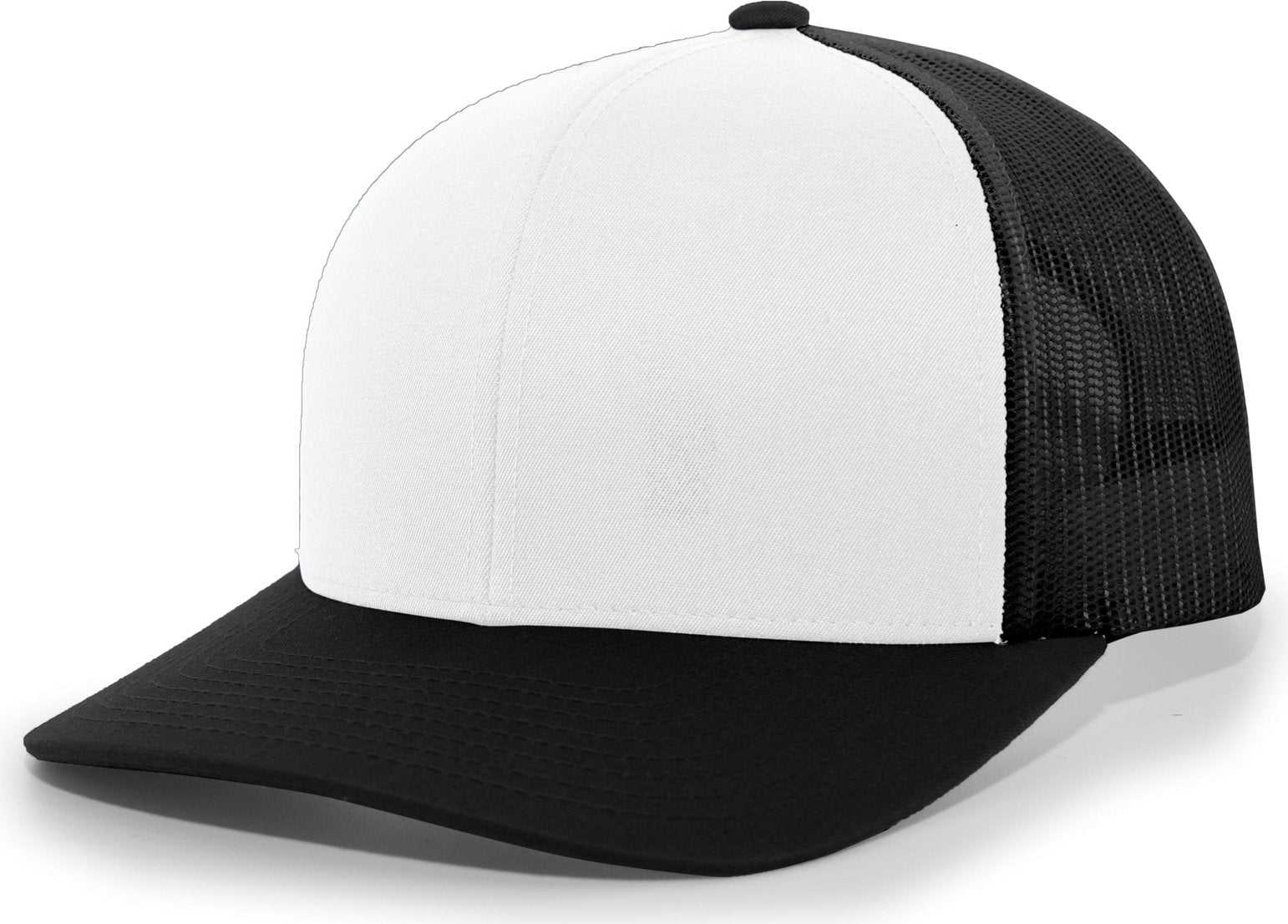 Pacific Headwear 104C Trucker Snapback Cap - White Black - HIT a Double