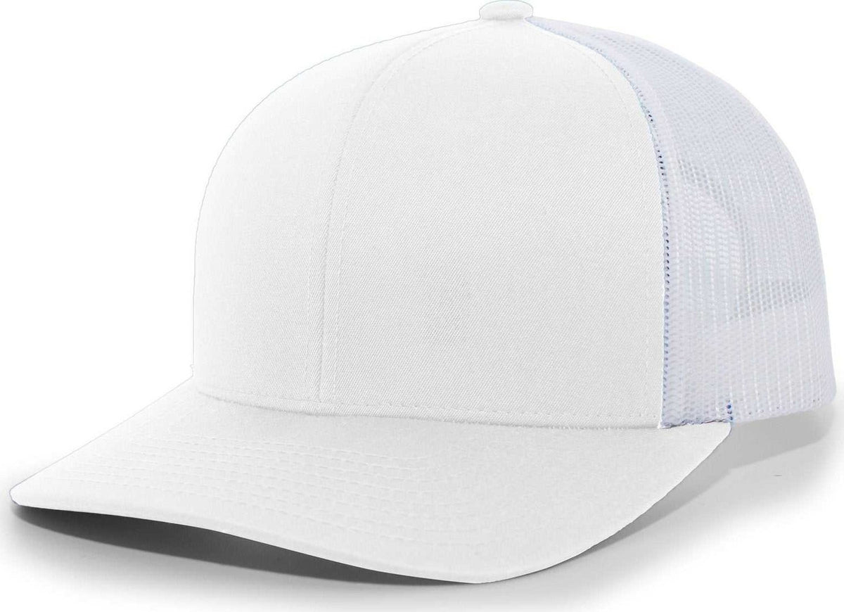 Pacific Headwear 104C Trucker Snapback Cap - White White - HIT a Double