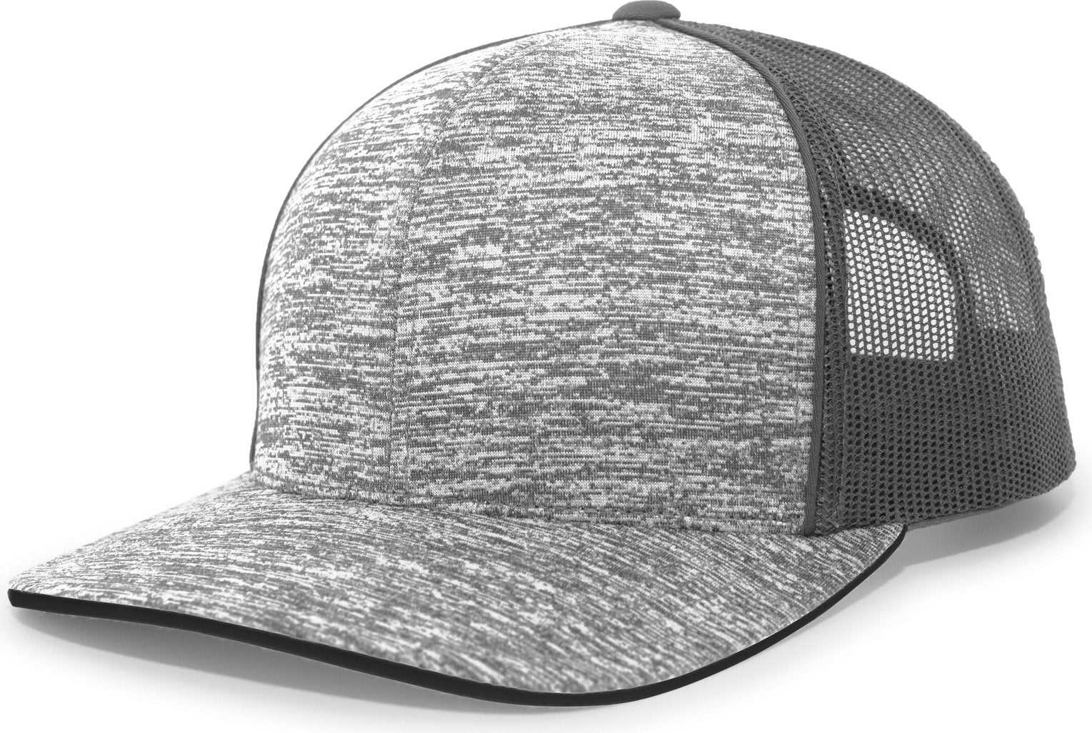 Pacific Headwear 106C Aggressive Heather Trucker Snapback Cap - Graphite Lite Charcoal - HIT a Double