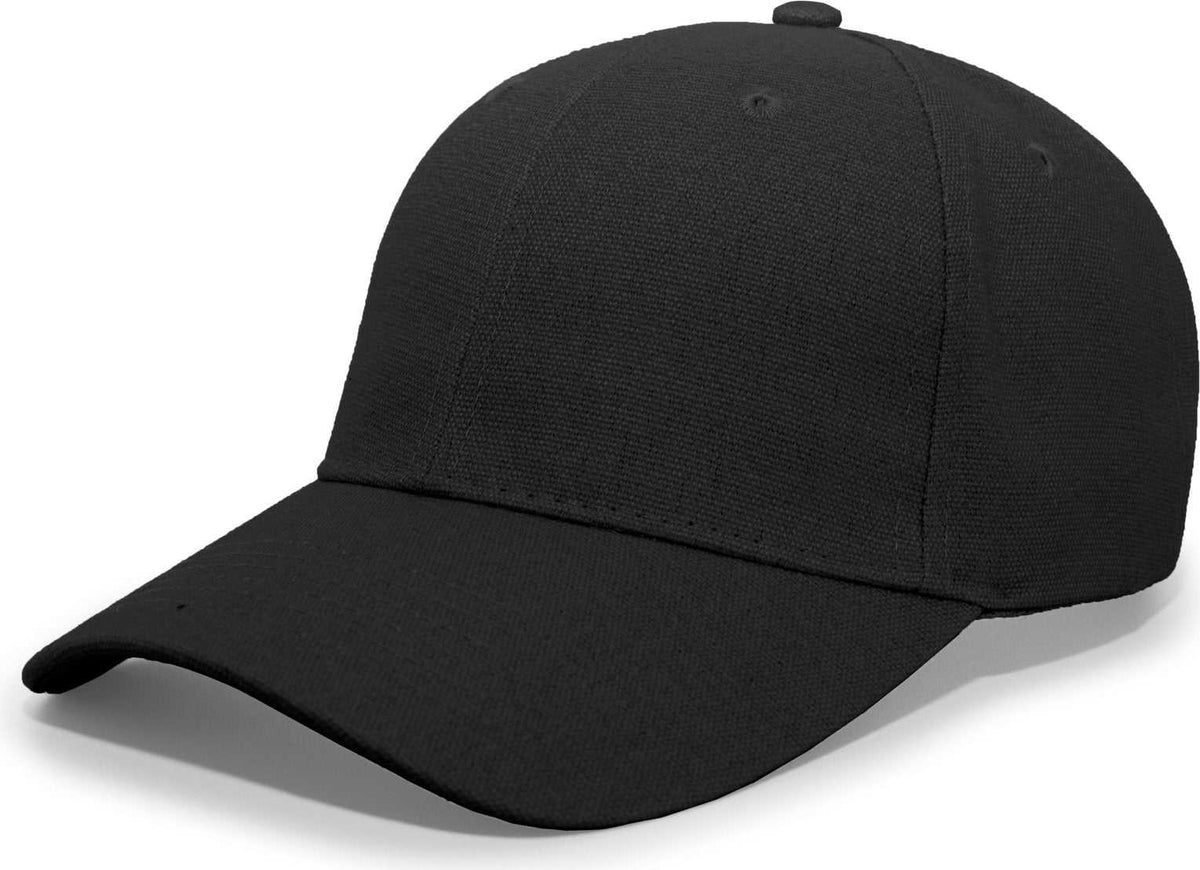 Pacific Headwear 191C Cotton Duck Structured Hook-and-Loop Cap - Black - HIT a Double