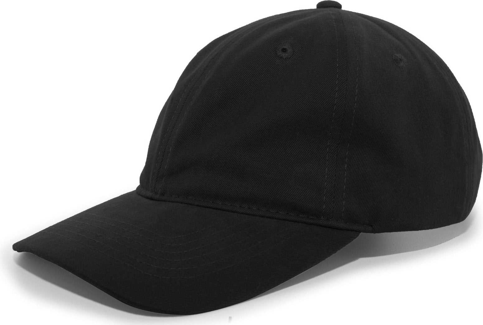 Pacific Headwear 201C Brushed Cotton Twill Buckle Back Cap - Black - HIT a Double