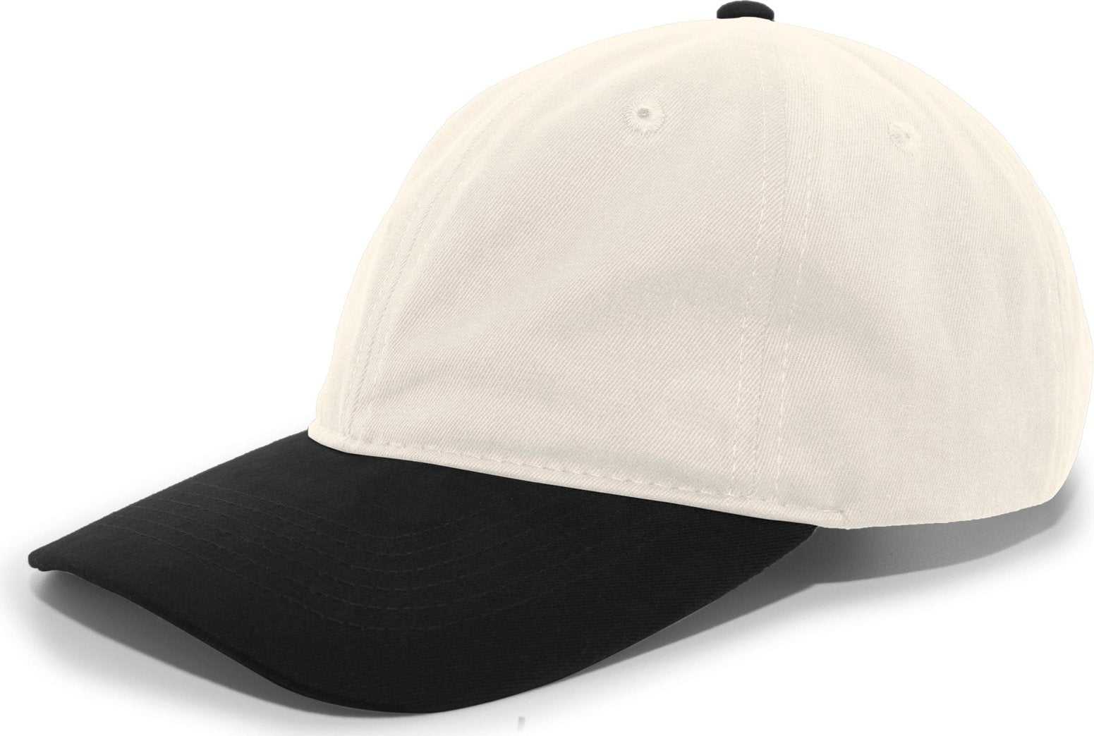 Pacific Headwear 201C Brushed Cotton Twill Buckle Back Cap - Khaki Black - HIT a Double