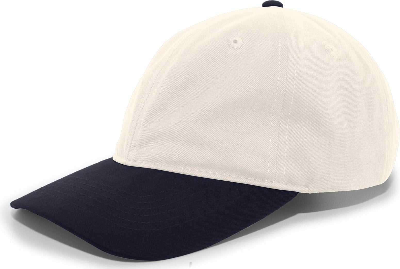 Pacific Headwear 201C Brushed Cotton Twill Buckle Back Cap - Khaki Navy - HIT a Double